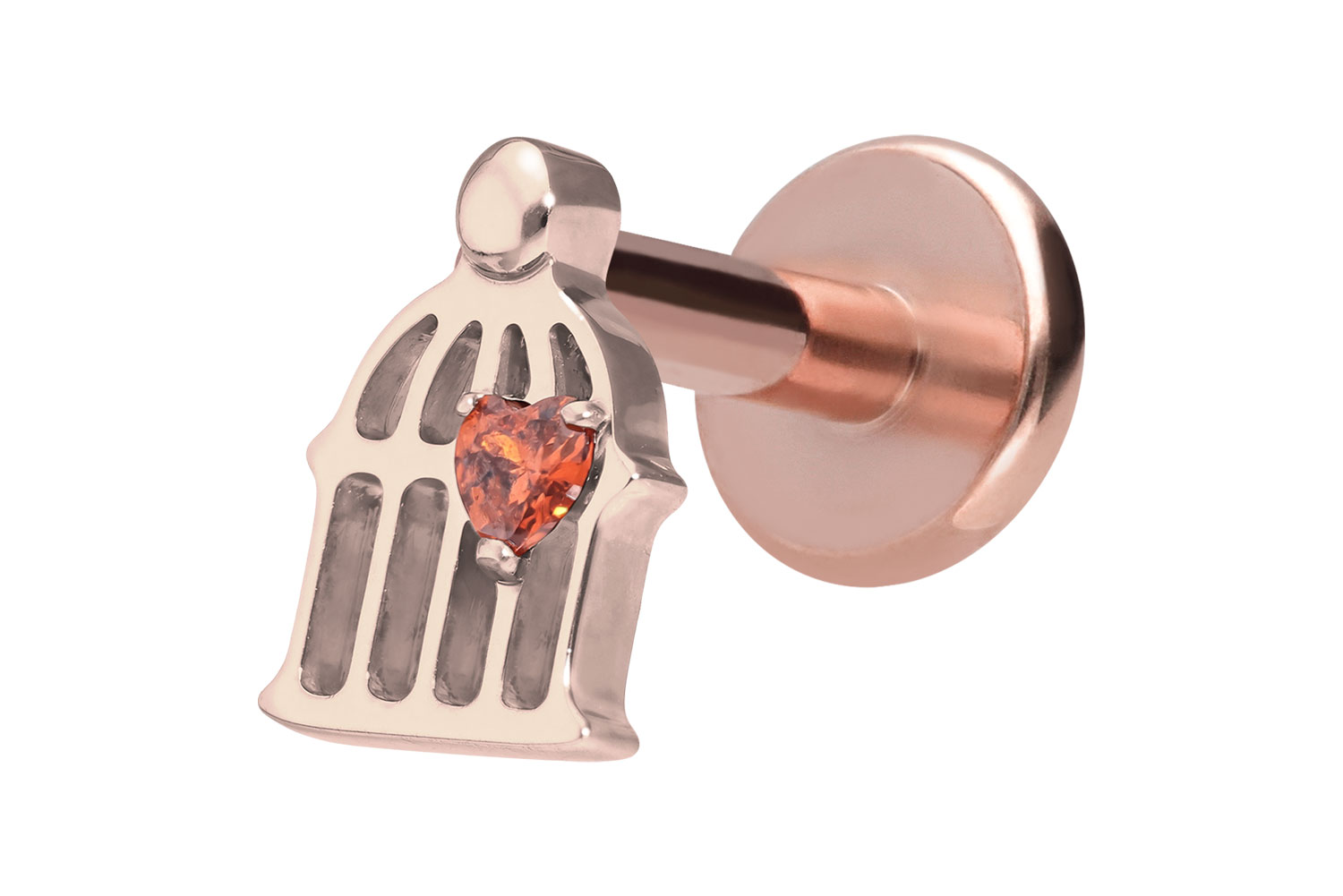 Titan Labret Piercing mit Innengewinde KÄFIG